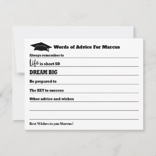 Modern Advice Wishes Party Graduation Card