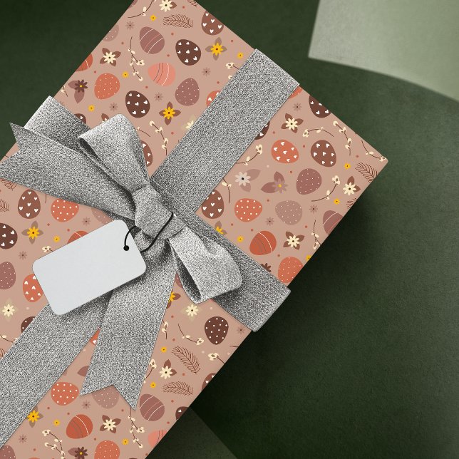 Modern Aesthetic Brown Egg Easter Wrapping Paper  (Creator Uploaded)