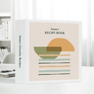Modern Aesthetic Minimalist Abstract Recipe Books Binder
