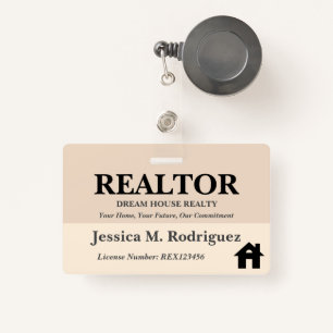 Modern Aesthetic  Realtor Real Estate Name Badge
