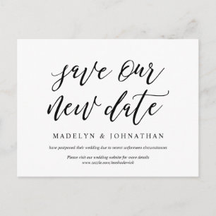 Modern Aesthetic, Save our new date, postponed Postcard