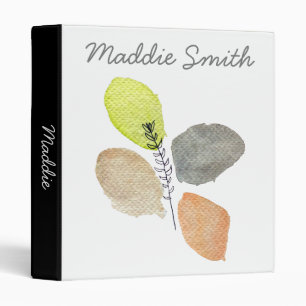 Modern Aesthetic watercolor leaf Binder