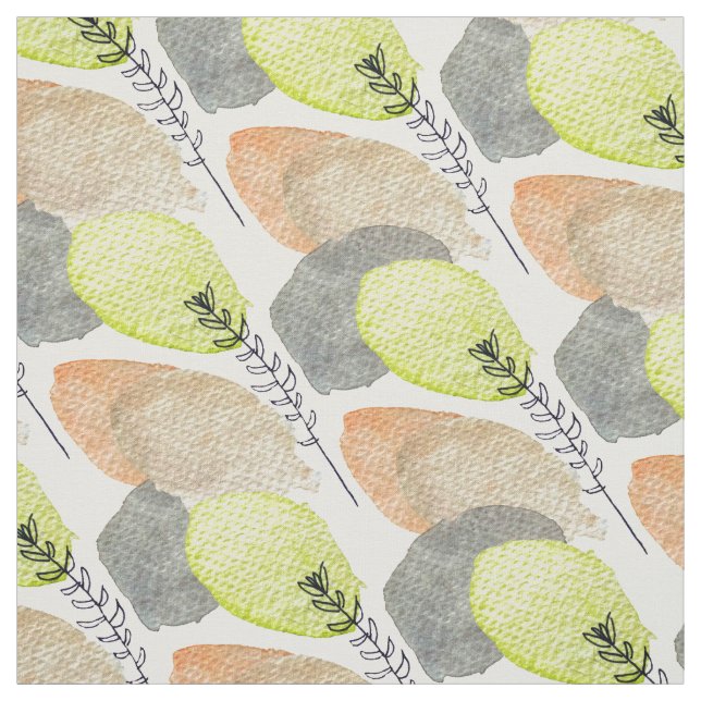 Modern Aesthetic watercolor leaf Fabric (Swatch)