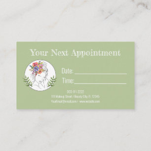 Modern Aesthetician Stylist Spa Elegant Chic Flora Appointment Card