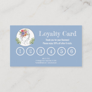 Modern Aesthetician Stylist Spa Elegant Chic Flora Loyalty Card
