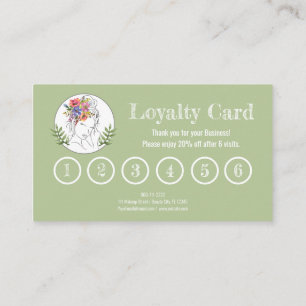 Modern Aesthetician Stylist Spa Elegant Chic Flora Loyalty Card