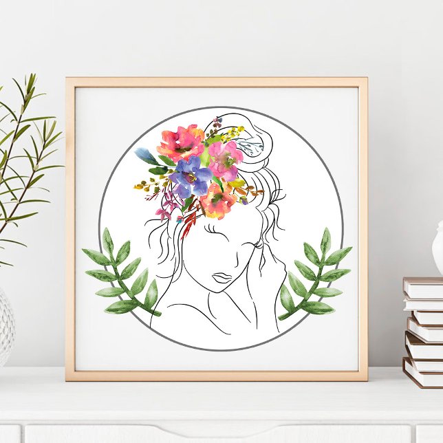 Modern Aesthetician Stylist Spa Elegant Chic Flora Poster (Creator Uploaded)