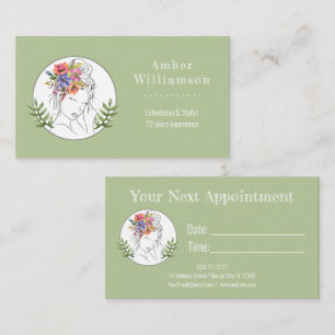 Modern Aesthetician Stylist Spa Elegant Woman Appointment Card