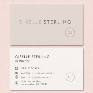 Modern Aesthetics Blush Pink Minimalist Luxury  Business Card