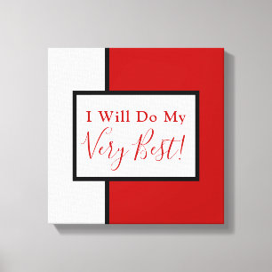 Modern Affirmation Quote Colour Block Red Black Canvas Print
