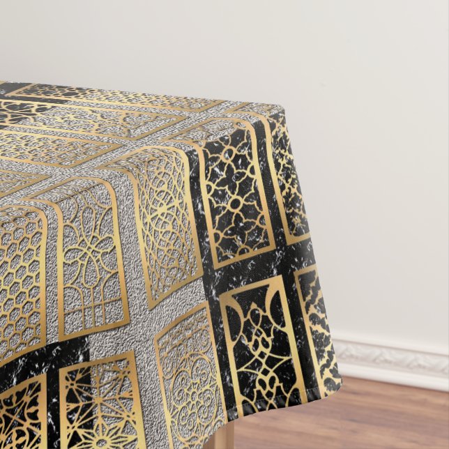 Modern African American Abstract Design Tablecloth (In Situ)