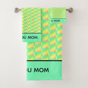 Modern African Art, Summer Vibe Pattern Mom's Bath Towel Set