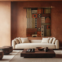Modern African Brocade Pattern Wall Tapestry