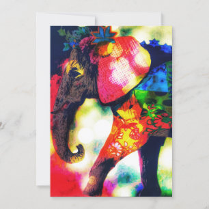 Modern African Elephant Pop Art Contemporary Holiday Card