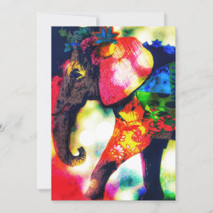 Modern African Elephant Pop Art Contemporary Holiday Card