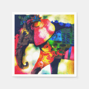 Modern African Elephant Pop Art Contemporary Napkin