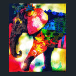 Modern African Elephant Pop Art Contemporary Poster<br><div class="desc">Boasting a vibrant array of colours, an African inspired print featuring abstract elephant for a great look and modern global feel.</div>