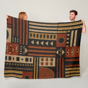 Modern African Geometric Sherpa Blanket Decor