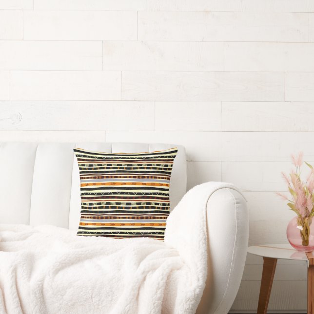Modern African Motif  Throw Pillow (Couch)