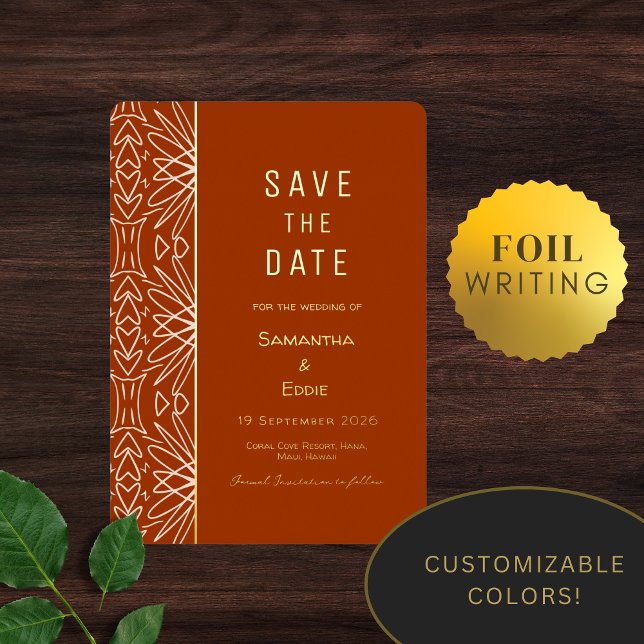 Modern African Pattern Luxury Save the Date (Creator Uploaded)