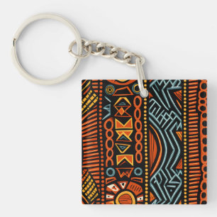 Modern African Print Tribal  Keychain