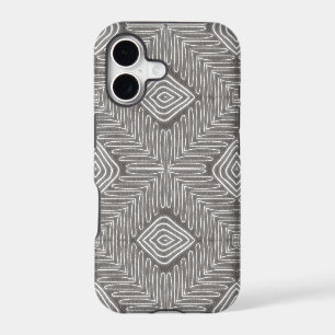 Modern African Tribal Grey Leather Look