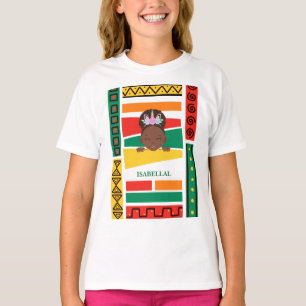 Modern afro African american girls Birthday party T-Shirt