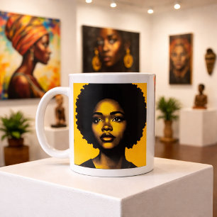 Modern Afro Portrait Pop Art Design Coffee Mug