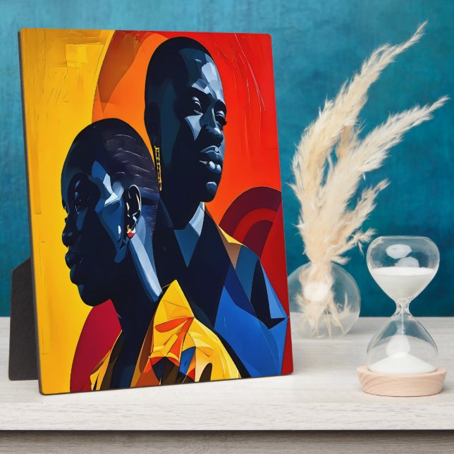 Modern Afrocentric Abstract Art Plaque (Side)