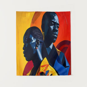 Modern Afrocentric Abstract Art Tapestry