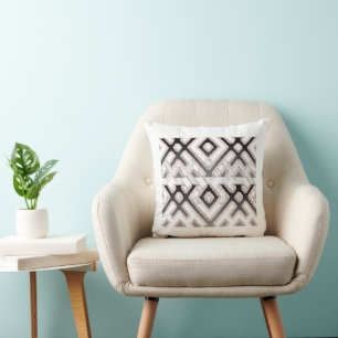 Modern Afrocentric Geometric Throw Pillow