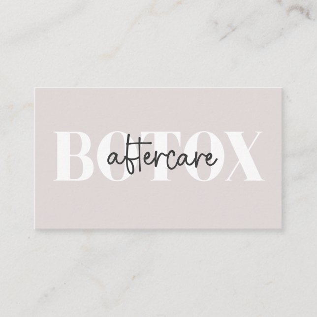 Modern Aftercare Botox Instructions Business Card (Front)