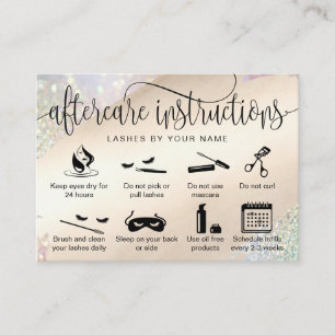 Modern  aftercare card eyelash extensions icons