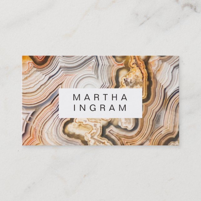Modern Agate Abstract Macro Design Business Card (Front)