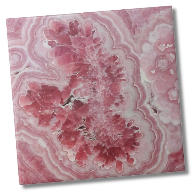 Modern Agate Marble Stone Pink Tile (Trendy Stylish Modern Geode Stone Pink Ceramic Tile)