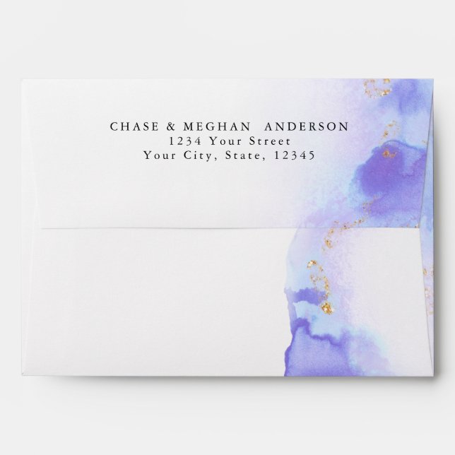 Modern Alexandrite Watercolor Agate JustCards™ Envelope (Back (Top Flap))