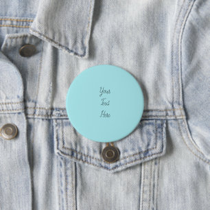 Modern Alice Blue Minimalist Personalized Badge Bu 3 Inch Round Button