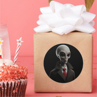 Modern Alien Classic Round Sticker