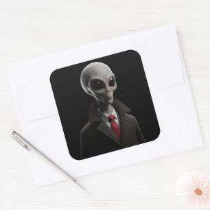 Modern Alien Square Sticker