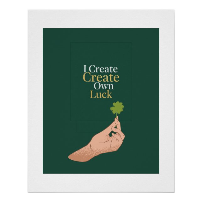Modern Aligned & Lucky Affirmation Poster - Custom (Front)