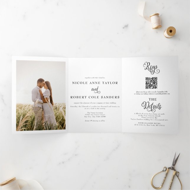 Modern All in one | 2 Photo Wedding Invitation (Inside)