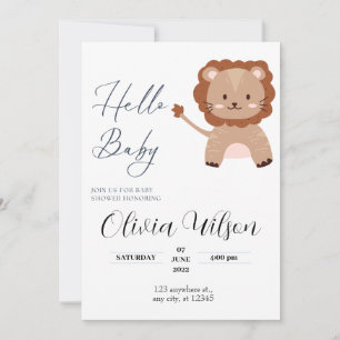Modern all in one photo baby shower invitation