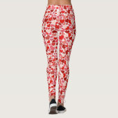 Modern All Over Print Hearts In Shades Of Red Leggings (Back)