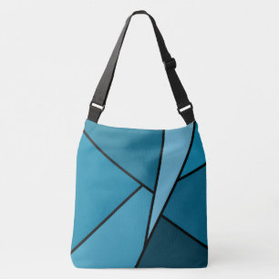 Modern All-Over-Print Teal Geometric Shapes Crossbody Bag