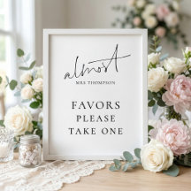 Modern Almost Mrs Favours Sign Bridal Shower