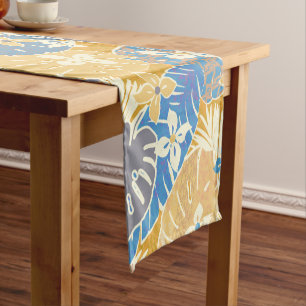 Modern aloha hawaiian pattern print short table runner