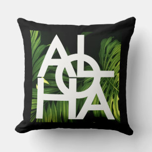 Modern Aloha Palm Hawaii Island Vibes Throw Pillow