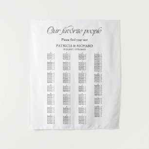 Modern Alphabetical Wedding Seating Chart Tapestry