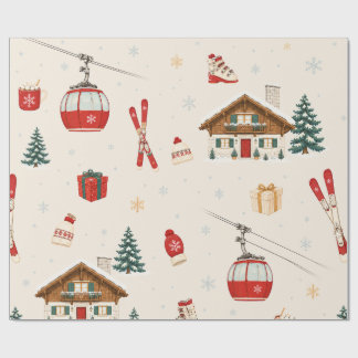 Modern Alpine Après-Ski Christmas Warm Winter Crea Wrapping Paper