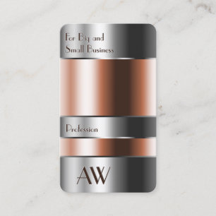 Modern Aluminium Box with Red Fluids and Initials Business Card